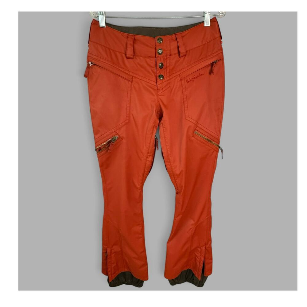 B By Burton Womens S Orange Snowboard Winter Ski Pants DryRide Slim Fit Cargo
